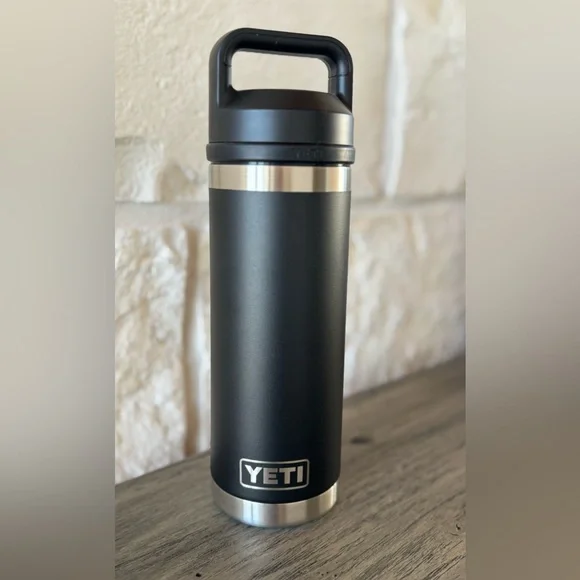 Yeti 18oz Bronco Rambler Black and Silver Water Bottle - Picture 2 of 7